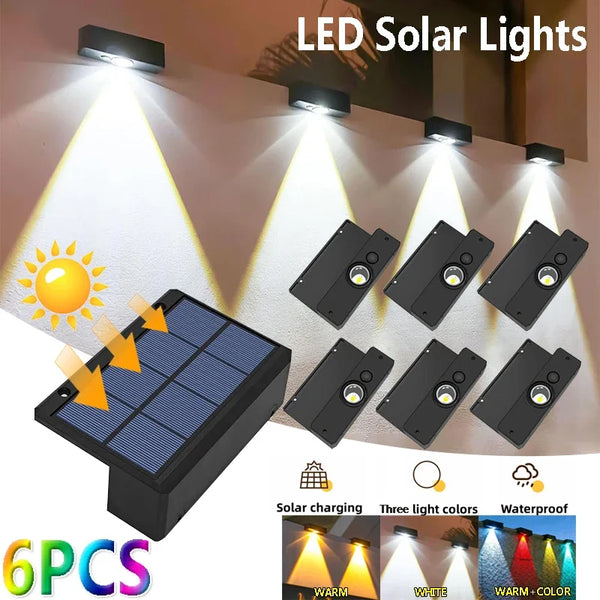 Lumora LED Solar Wandleuchte Außen | 3 Lichtmodi | IP65 Wasserdicht | Garten-, Balkon- & Zaunbeleuchtung ohne Kabel
