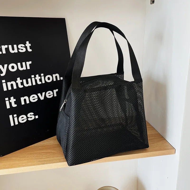 Ventora FlexBag Mesh-Tasche mit Griff | Großes Volumen & Vielseitig | Für Reise, Strand & Kosmetik