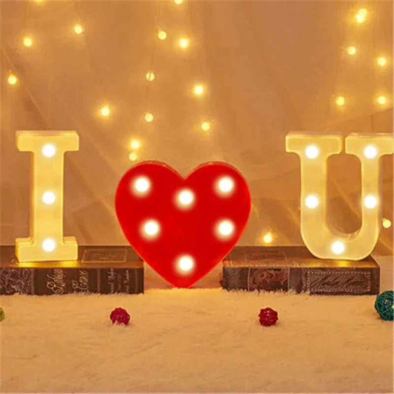 LED Buchstaben Lampe | Luminous Alphabet Light | Warmweiß & Batteriebetrieben | Hochzeit, Geburtstag & Partydeko