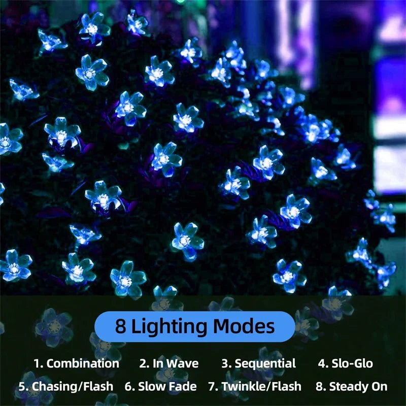 LumiSola Solar Lichterkette | 20–100 LEDs | Warmweiß, Weiß oder RGB | 8 Modi | Für Garten & Balkon | 5–12m