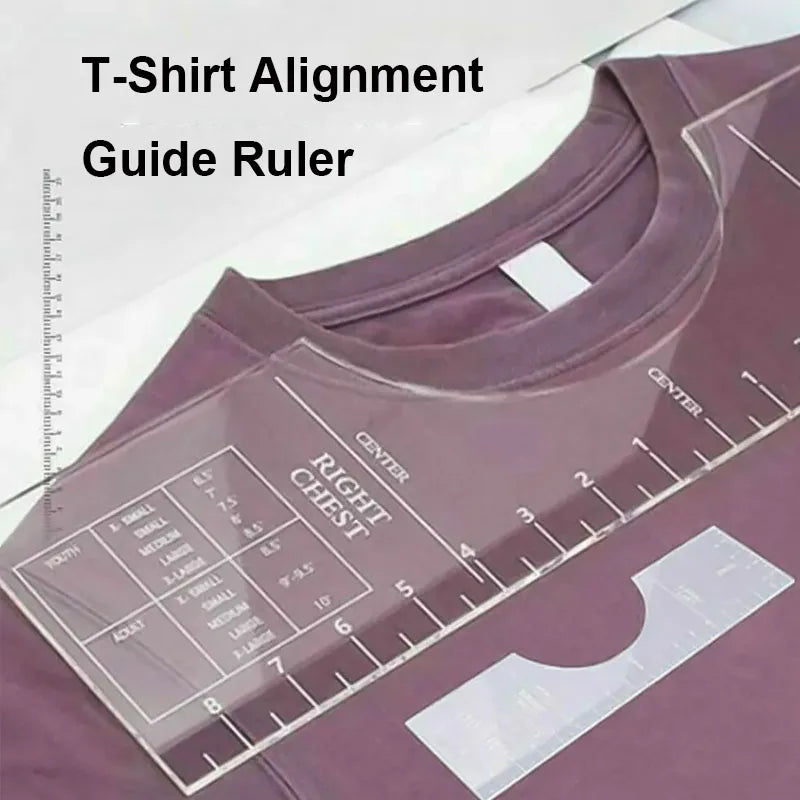 Textilova T-Shirt Ausrichtungslineale im Set | 4/8 Stück | Flexibles PVC-Maßwerkzeug für Textildruck & Näharbeiten | Für Erwachsene & Kindergrößen