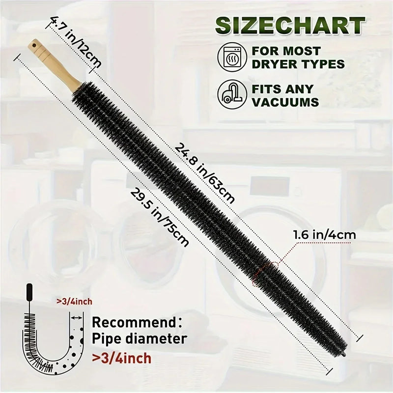 Dustello Reinigungsbürste mit Holzgriff | Flexibel & Extra Lang | Für Heizkörper, Rohre & Möbelspalten | 70–75 cm