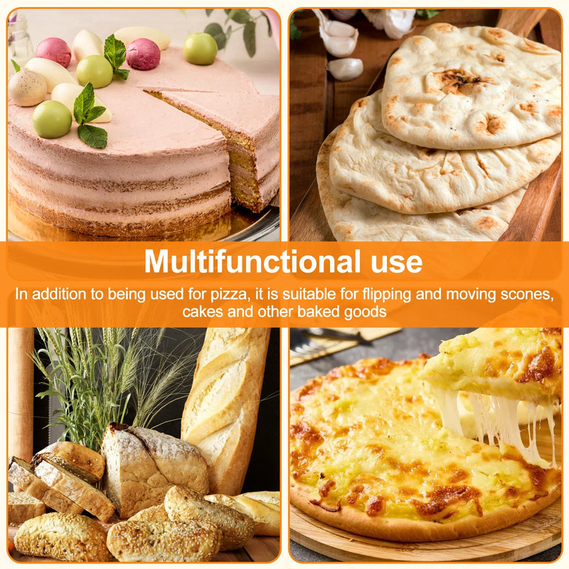 BakeLifter | Pizzaheber mit Holzgriff | Antihaft & Leicht | Für Pizza, Brot & Kuchen | 16,5–30 cm