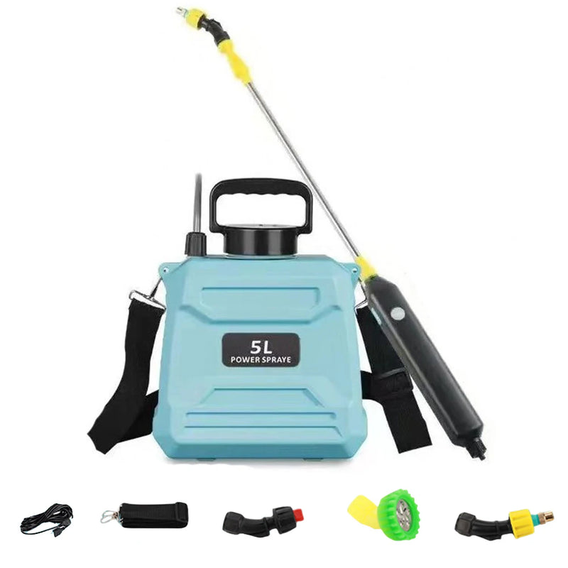 SPRAYMATE Pro Akku-Drucksprüher | 5 L Schulter-Sprühflasche | USB-Aufladung & Verstellbare Düse | Für Garten, Reinigung & Unkrautbekämpfung