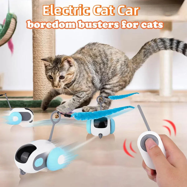 Intelligentes Katzenspielzeug PurrChase Move | Fernbedienung & Automatik | Hinderniserkennung | USB-ladbar | 7,4×6,7×4,4 cm