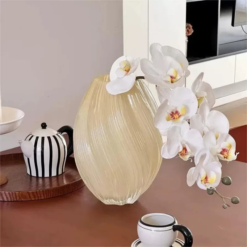 Glazen Vaas | TwistDesign | Gedraaid Ontwerp | Modern & Elegant | Voor Droogbloemen & Decoratie