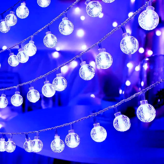 LED-Lichterkette BubbleGlow | Kugelform | 10/20/40 LEDs | USB- & Batteriebetrieb | Warm, Blau oder Bunt | Für Hochzeit & Festdekoration