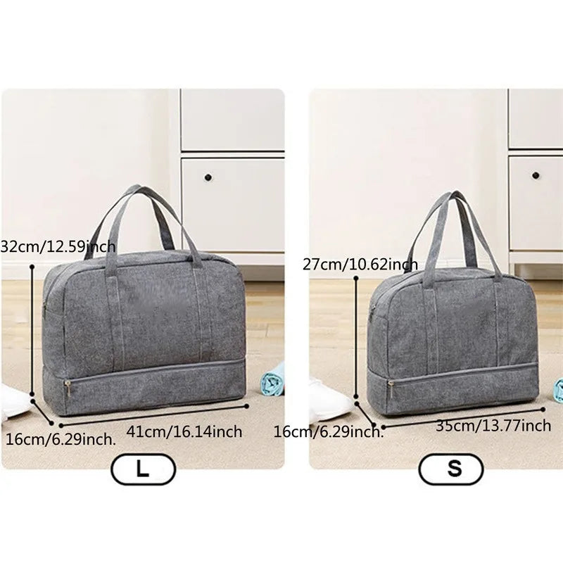 ReiseLuxe  Faltbare Reisetasche Damen | Großes Volumen | Schuhfach & Nassfach | Oxford-Gewebe