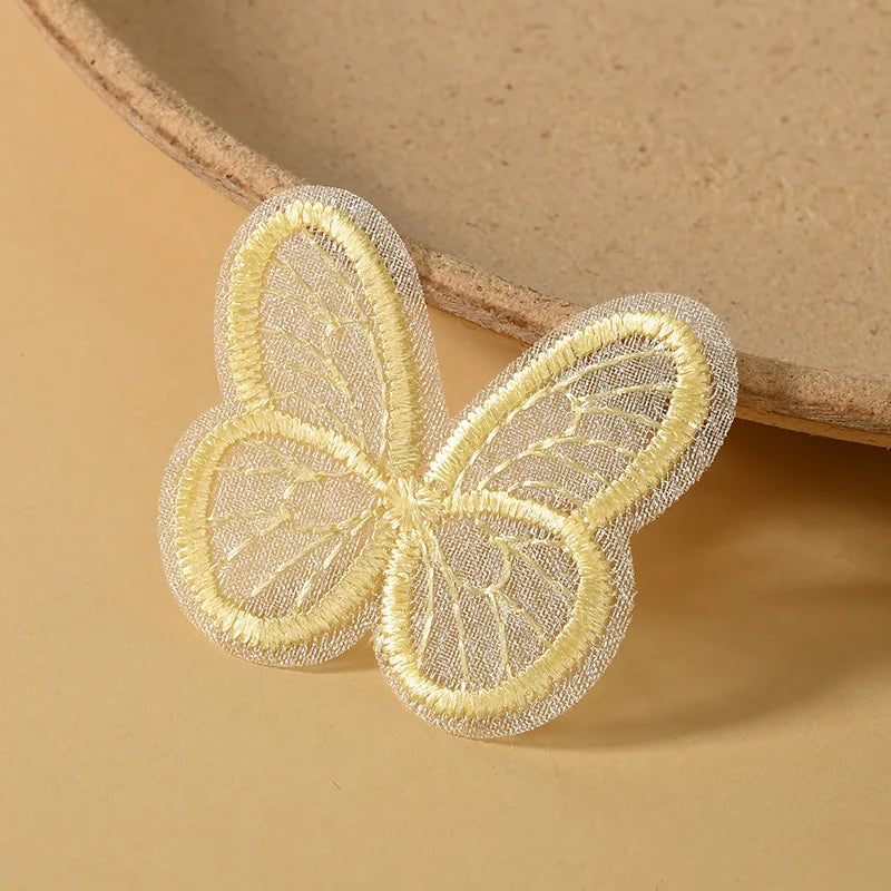 Bestickte Schmetterlings-Applikationen ColorWing | 20 Stück | 4,5 x 4 cm | Bunte Netzoptik | Zum Aufnähen