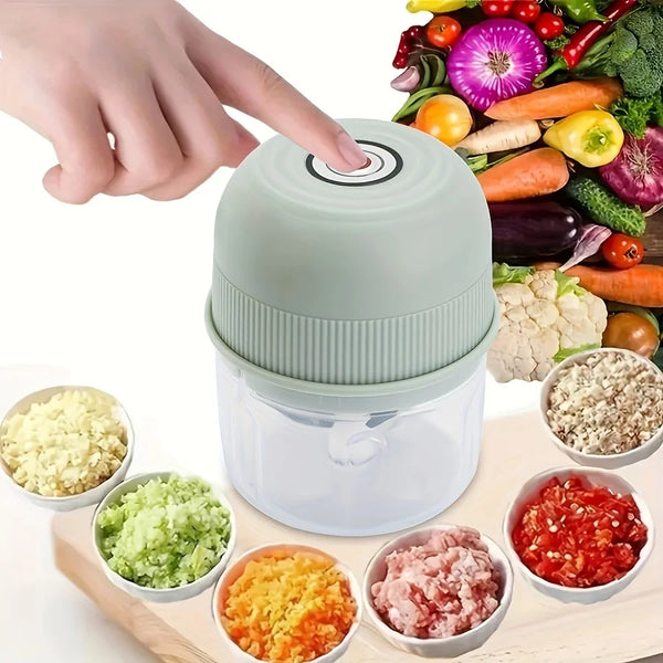 Mini Elektrischer Zerkleinerer | 250 ml | USB-aufladbar | Knoblauch-, Gemüse- & Fleischhacker