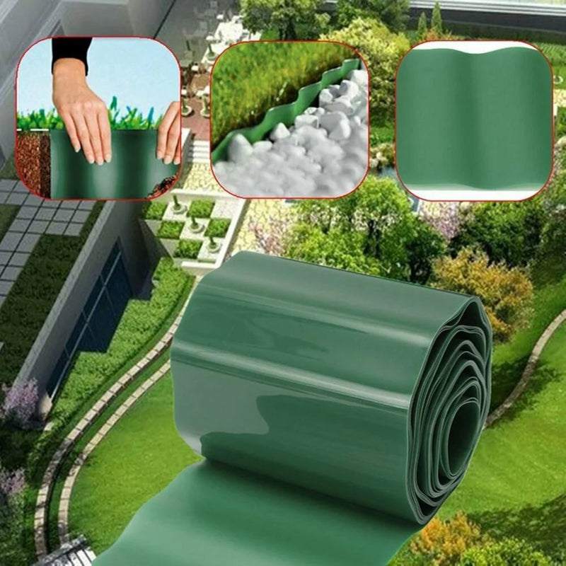 Gartenzone Rasenkante Flexibel 9 m | Elastische Beetbegrenzung | Witterungsbeständig & Grün