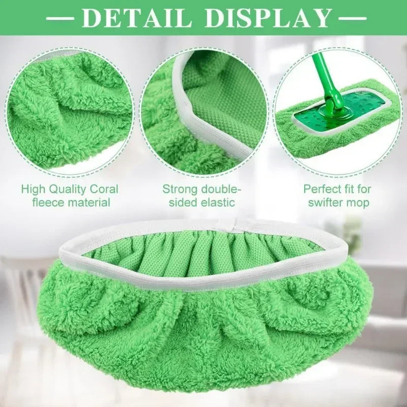 CleanFlex Ersatz-Mopptuch | Wiederverwendbar & Saugstark | 25,5×11,5 cm | Grün