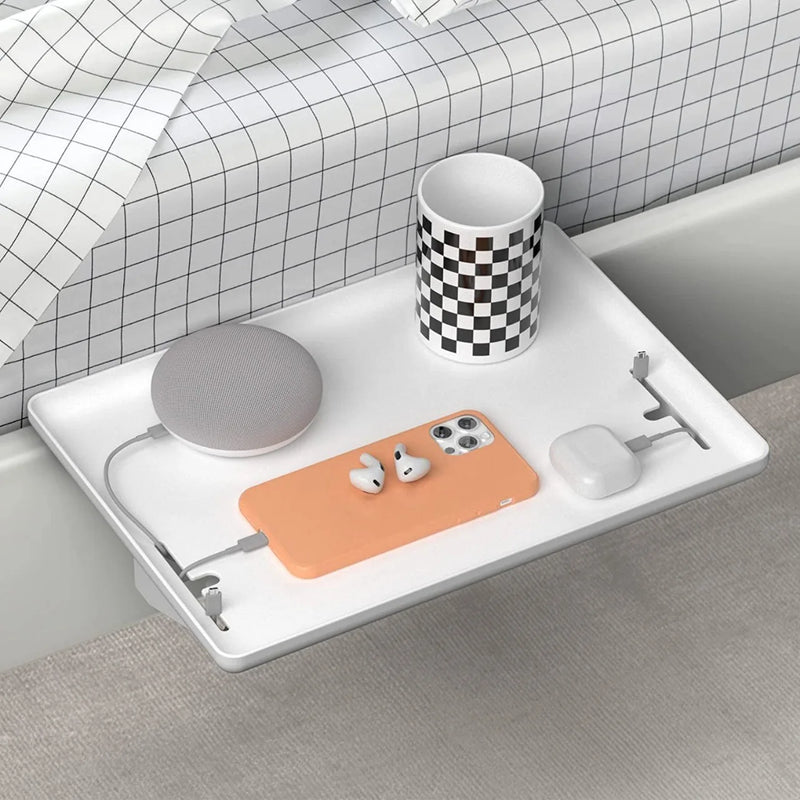 BedEase Tray Bettablage mit Halterung | Praktisches Nachttisch-Board für Bett & Hochbett | 32 × 23,3 × 5,3 cm
