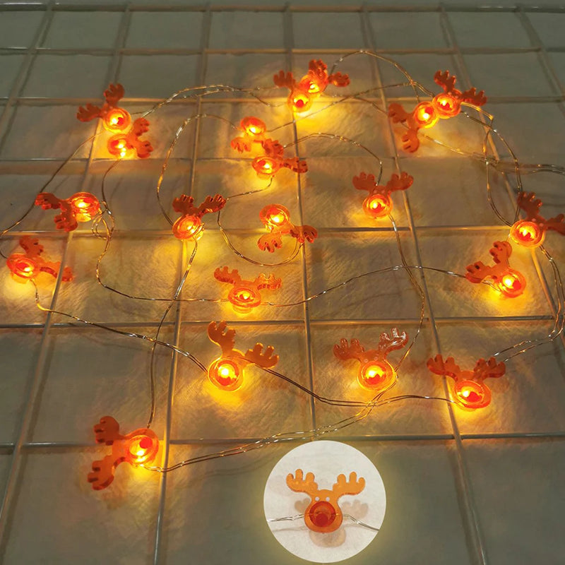 LumiNoel LED-Lichterkette | Weihnachtsdeko mit Santa & Schneemann | Warmweißes Licht für Baum, Fenster & Zuhause