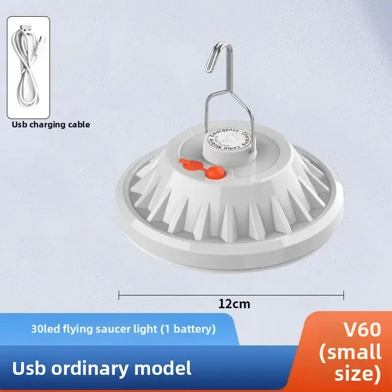 Skyvalo Solar UFO-Campinglampe | Mit Fernbedienung | Wiederaufladbar & Tragbar | Für Outdoor, Notfall & Nachtmärkte