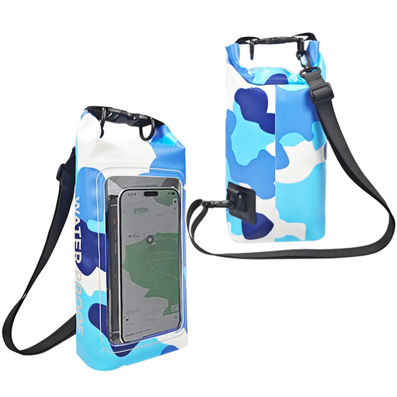 AquaVault Wasserdichte Dry Bag 2L | Mit Touchscreen-Fenster | Outdoor Tasche für Kajak, Trekking & Wassersport
