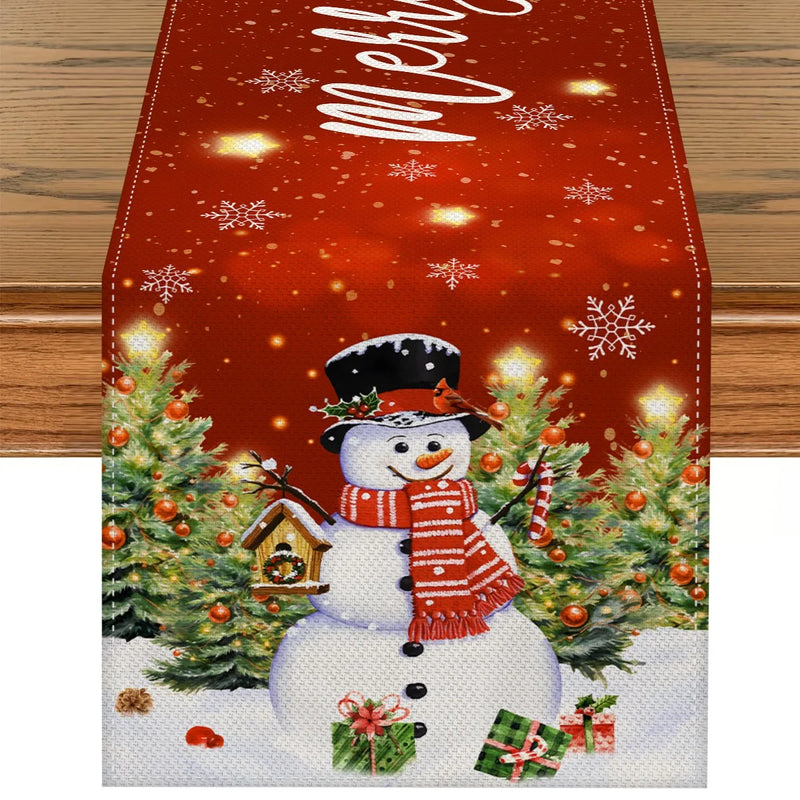 Festivara | Weihnachts-Tischläufer | Leinenoptik | Festliche Dekoration für Esstisch & Kommode | 2025