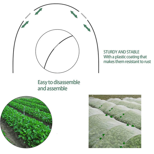 Plantura FlexGrow Gartenbügel-Set aus Fiberglas | DIY Pflanztunnel für Hochbeete & Frühbeet | Rostfrei & Wiederverwendbar | Inkl. Steckverbinder