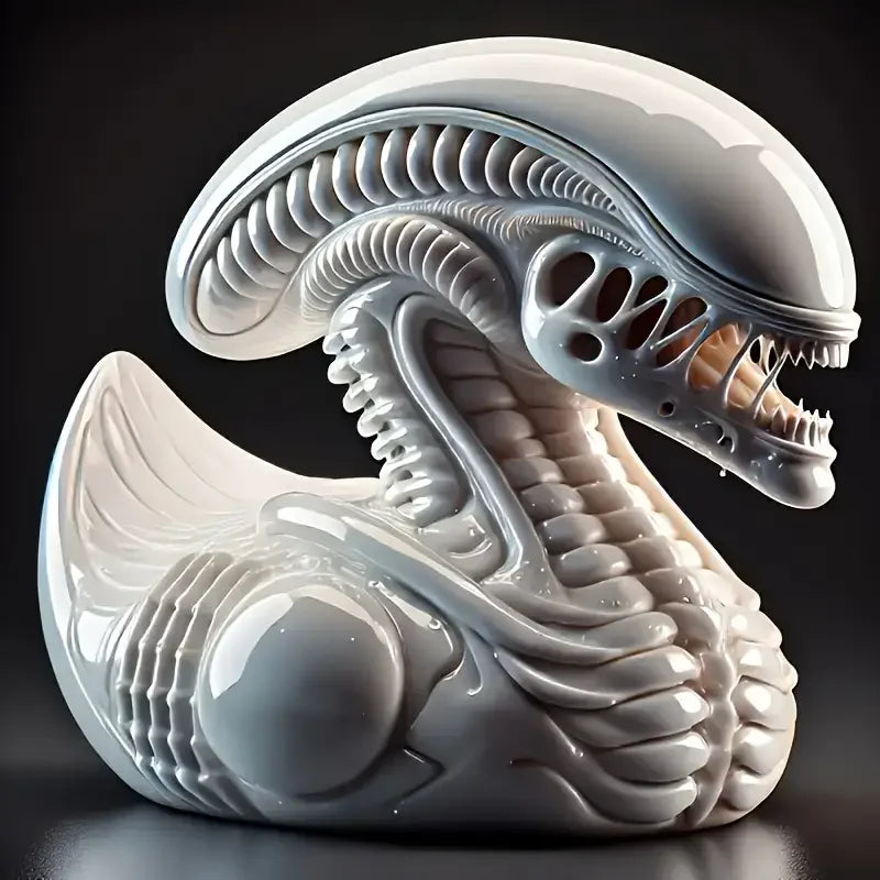 Alien Duck Resin Figur | Lustige Außerirdische Ente | Harz-Deko für Schreibtisch, Auto & Zuhause