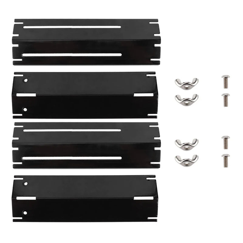 Grillpanzer Verstellbares Hitzeschild für Gasgrills | Ersatz-Thermoplatten aus Emaille | 2/4 Paar Set | Universal einstellbar 30–56 cm