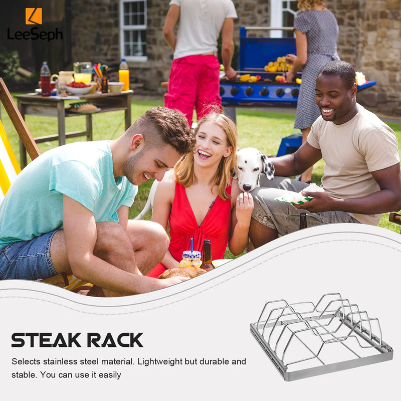 GrillRack Pro Edelstahl-Rippchenhalter | Antihaft & langlebig | Für BBQ, Grill & Backofen | Perfekt für saftige Ribs
