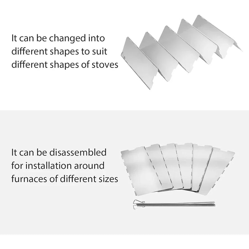 WindShieldX Camping Windschutz | Faltbar & Ultraleicht | Edelstahl | Für Gaskocher & Outdoor-Kocher