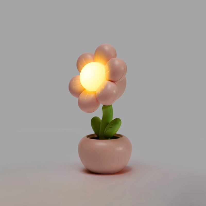 Lumiflower | Mini LED Blumentopf Nachtlicht | Batteriebetrieben | 5,5 x 4 x 10,3 cm
