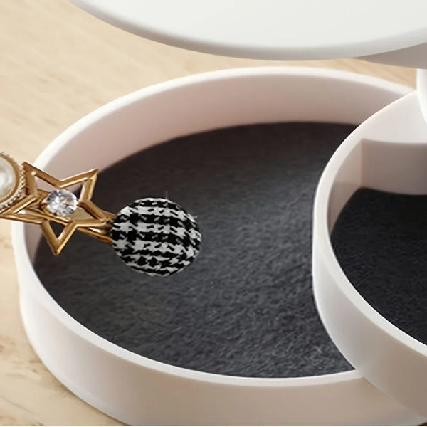 Drehbare Schmuck- und Aufbewahrungsbox Twistella | Mehrlagig & Staubdicht mit Deckel | Für Schmuck, Make-up & Accessoires