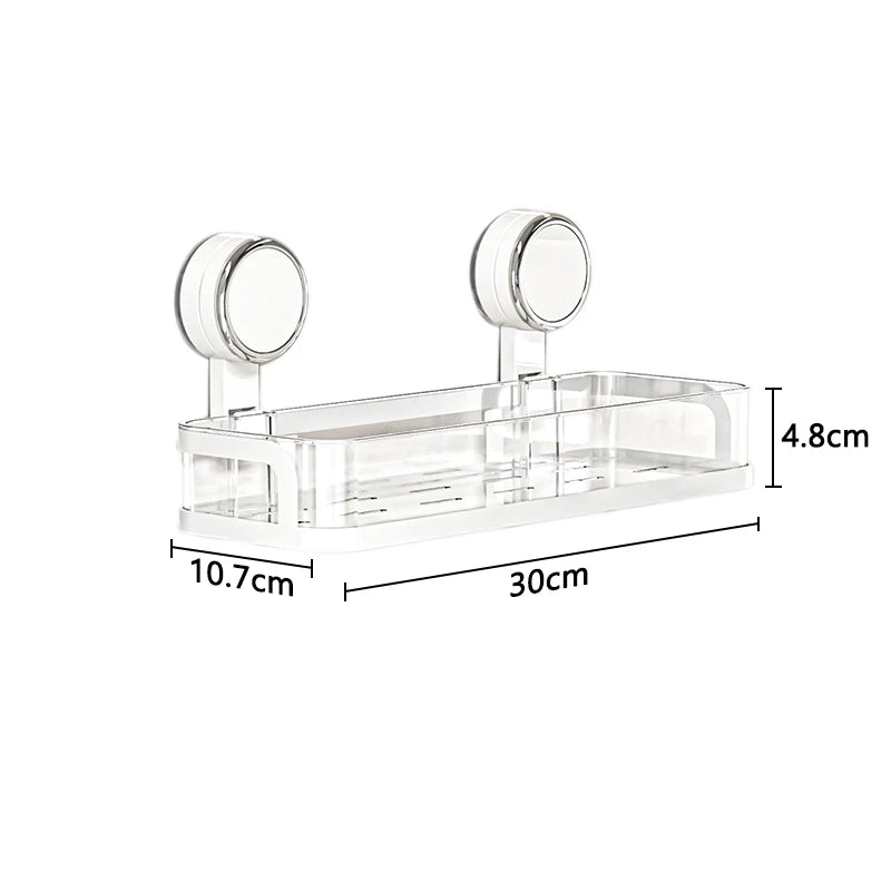 Wandregal mit Saugnapf | Ohne Bohren | Ablage für Bad & Küche | Multifunktional