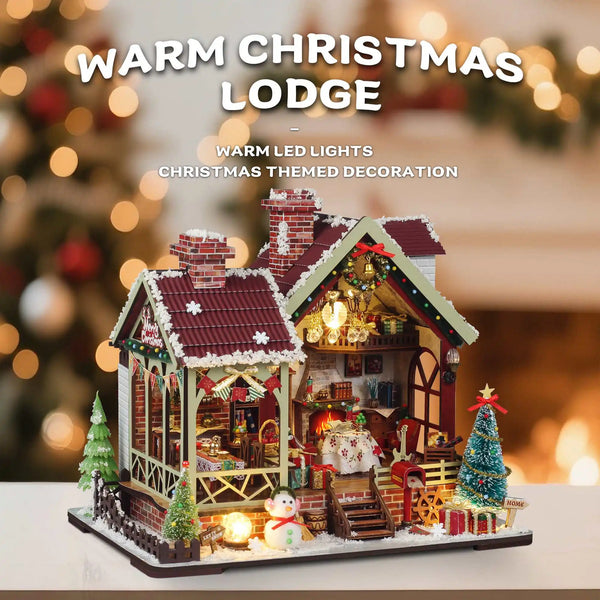 Miniatur-Puppenhaus Christmas Night Warm House | DIY Bastelset mit Spieluhr | Kreative Weihnachtsdekoration & Geschenkidee