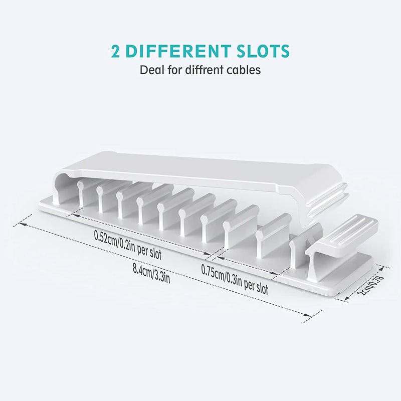 Kabelhalter ClipTidy FlexFix | Selbstklebend & platzsparend | Für 1–10 Kabel | In Schwarz, Weiß oder Transparent