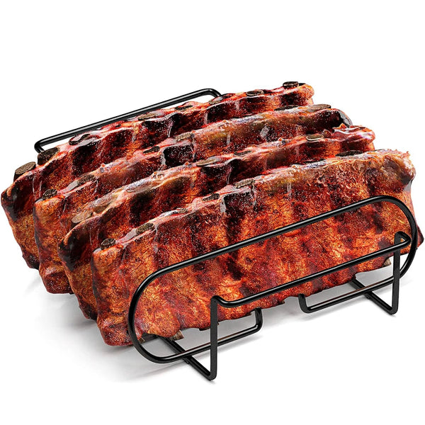Rippchenhalter GrillMeister Pro | Für 4 Racks | Antihaftbeschichtet | Für Gasgrill & Ofen
