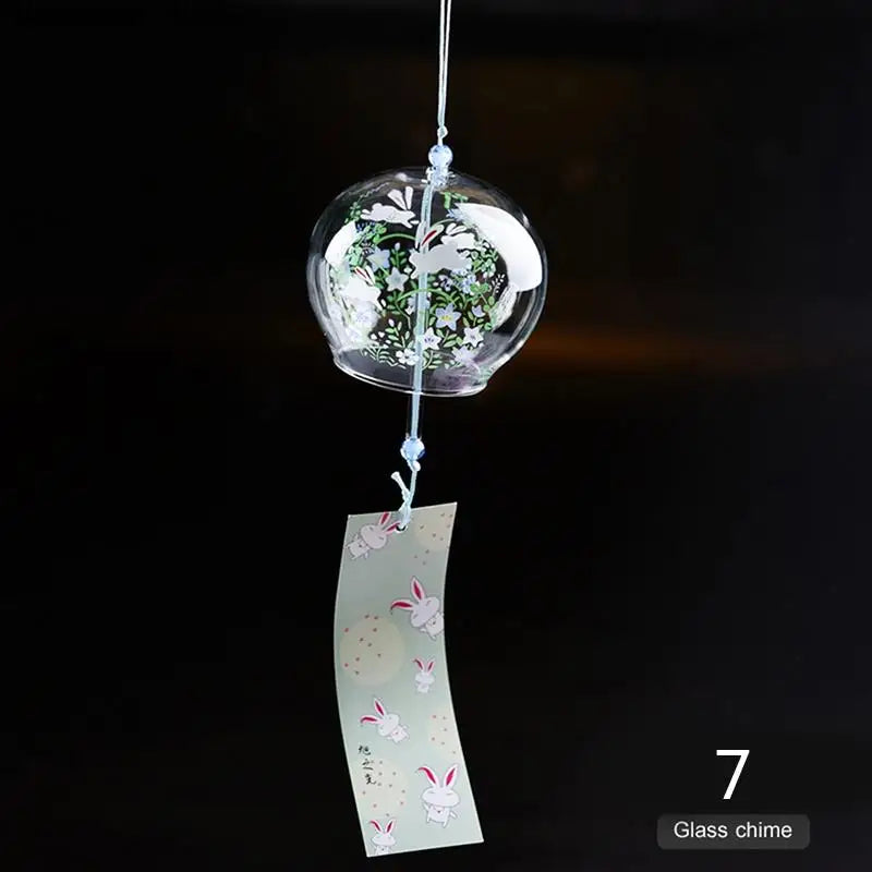 Glas-Windglocke Hanabira | Japanischer Stil | Klarer Klang & Zieranhänger | Handgefertigt