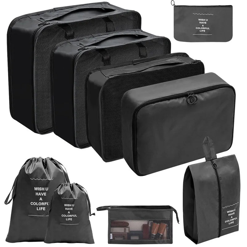 PackWunder Reise-Organizer Set 7/8/9/10-teilig | Faltbare Koffer-Organizer | Für Kleidung, Schuhe & Accessoires