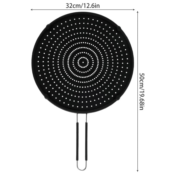 Spritzschutzdeckel CookSafe FlexGuard | Silikon & Edelstahl | Faltbarer Spritzschutz für Pfanne & Topf | 50×32 cm | Hitzebeständig & Spülmaschinenfest