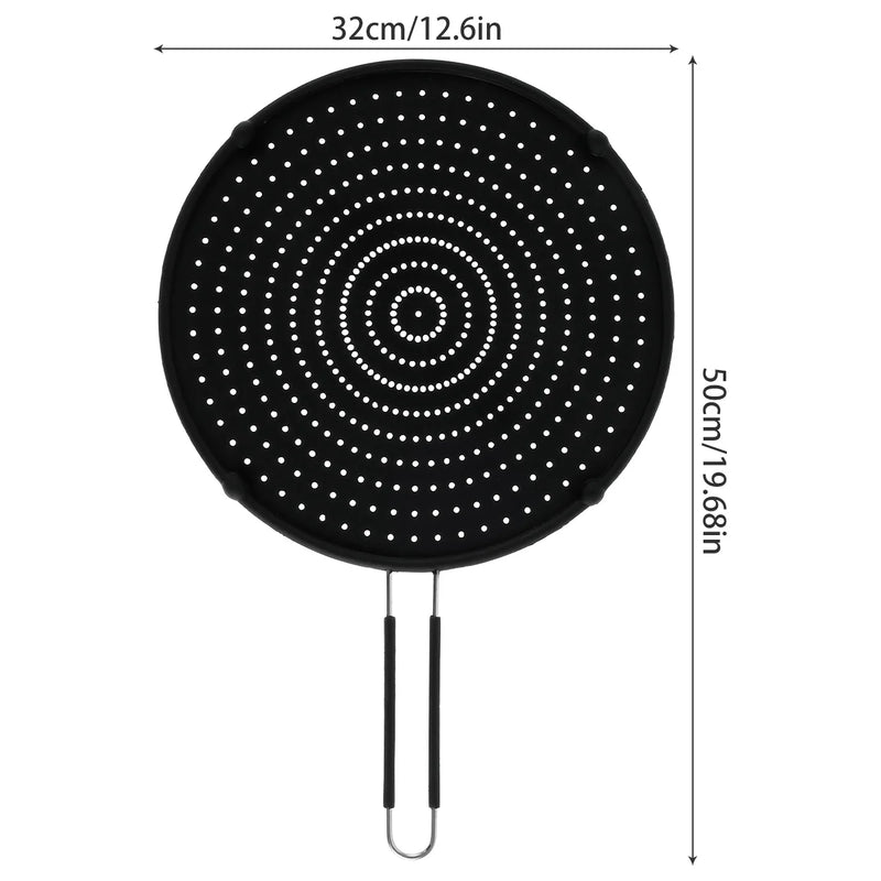 Spritzschutzdeckel CookSafe FlexGuard | Silikon & Edelstahl | Faltbarer Spritzschutz für Pfanne & Topf | 50×32 cm | Hitzebeständig & Spülmaschinenfest