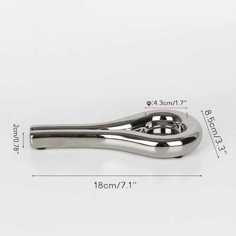LUXORA Kerzenhalter | Zylinderform | Silber veredelt | Moderne Deko aus Keramik