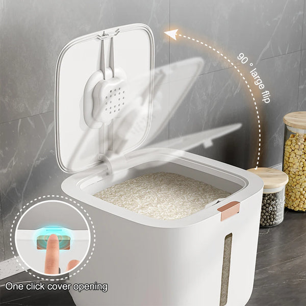 Reisspender GrainGuard | 5–10 kg Kapazität | Luftdicht & Transparent | Mit Messbecher & Sichtfenster
