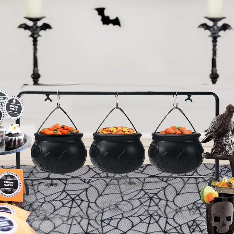 CauldronCharm | Halloween Hexenkessel Schalen Set (3 Stück) mit Ständer | Deko & Serviergeschirr