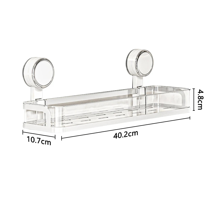 Wandregal mit Saugnapf | Ohne Bohren | Ablage für Bad & Küche | Multifunktional