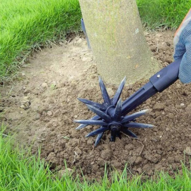 Graviaro DuoTill 2-in-1 Bodenlüfter & Gartenkultivator | Hand-Vertikutierer für Rasen & Beet | Leicht & Flexibel | 26,5 x 23,5 x 13,5 cm