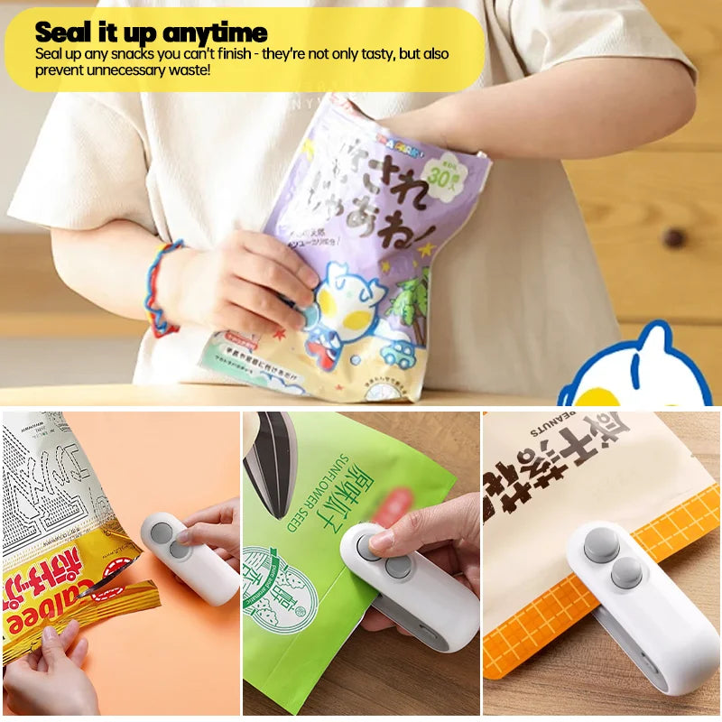 SealMate Mini Handlicher Folienschweißer | Tragbar & wiederaufladbar | 2-in-1 Versiegeln & Schneiden | Mit Magnet & USB-Ladekabel