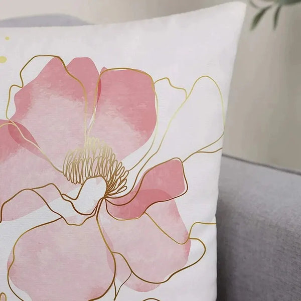 BloomLuxe | Kissenbezug mit Blumenmotiv | Boho-Stil & Moderne Eleganz | 45×45 cm