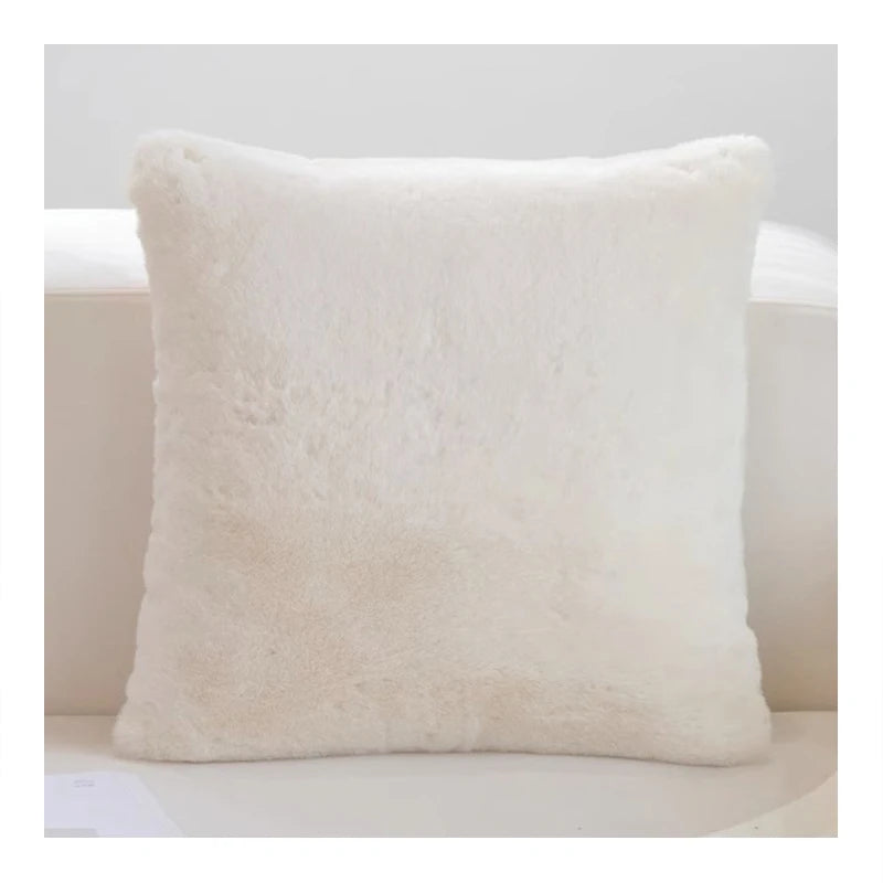 Furvielle Kissenbezug | Ultraweicher Kunstfell-Bezug aus Hasenplüsch | Luxuriös & Warm | 45×45 cm für Sofa & Schlafzimmer