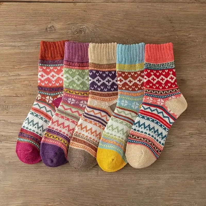 Woolina | Damen Wollsocken Set | 5 Paar | Extra Dick & Warm | Herbst & Winter