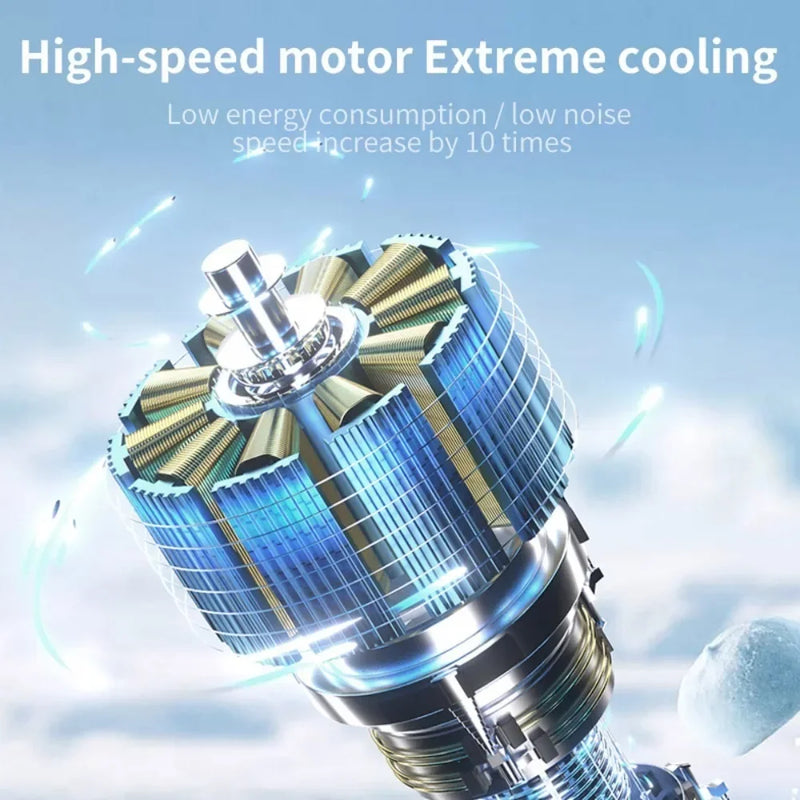 Mini-Ventilator FrostaBreeze 199 | Tragbar & Halsventilator | 199 Windstufen, LED-Display & Kaltluft-Modus | 4000 mAh Akku