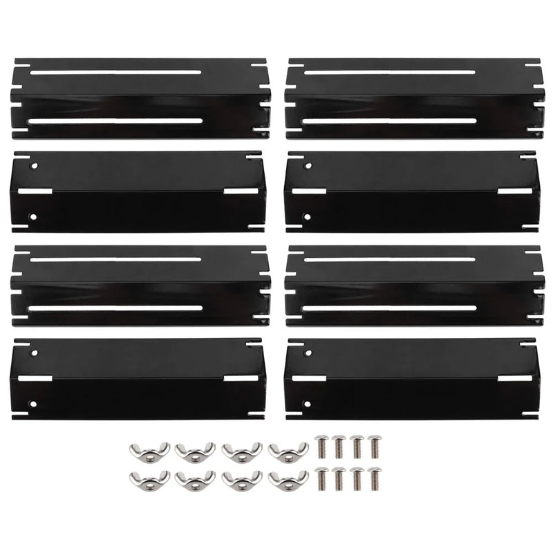 Grillpanzer Verstellbares Hitzeschild für Gasgrills | Ersatz-Thermoplatten aus Emaille | 2/4 Paar Set | Universal einstellbar 30–56 cm
