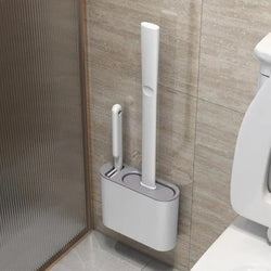 Toilettenbürste HygieBrush DuoClean | 2-in-1 Silikon-WC-Bürstenset mit Wandhalterung | Antibakteriell & platzsparend