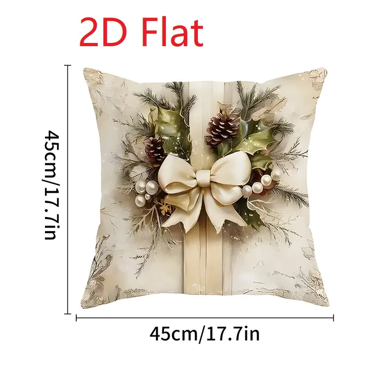 Nordzauber | Weihnachts-Kissenbezug | Weiß mit „Happy 2026“ Motiv | 45 × 45 cm | Festliche Deko für Sofa, Bett & Auto