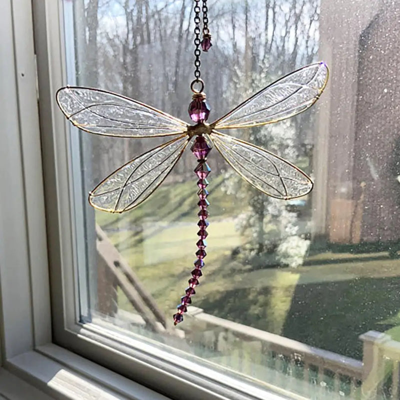 LumiFly | Kristall-Suncatcher mit Libelle | Windspiel & Deko | 15 × 15 cm